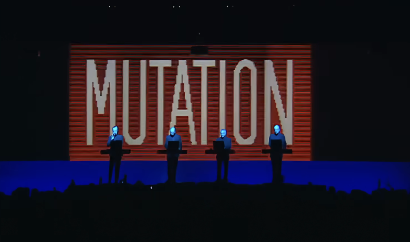 still of Kraftwerk performing their song Radioactivity
